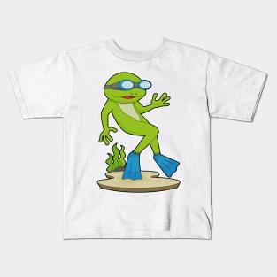 Frog Diver Swimming goggles Kids T-Shirt